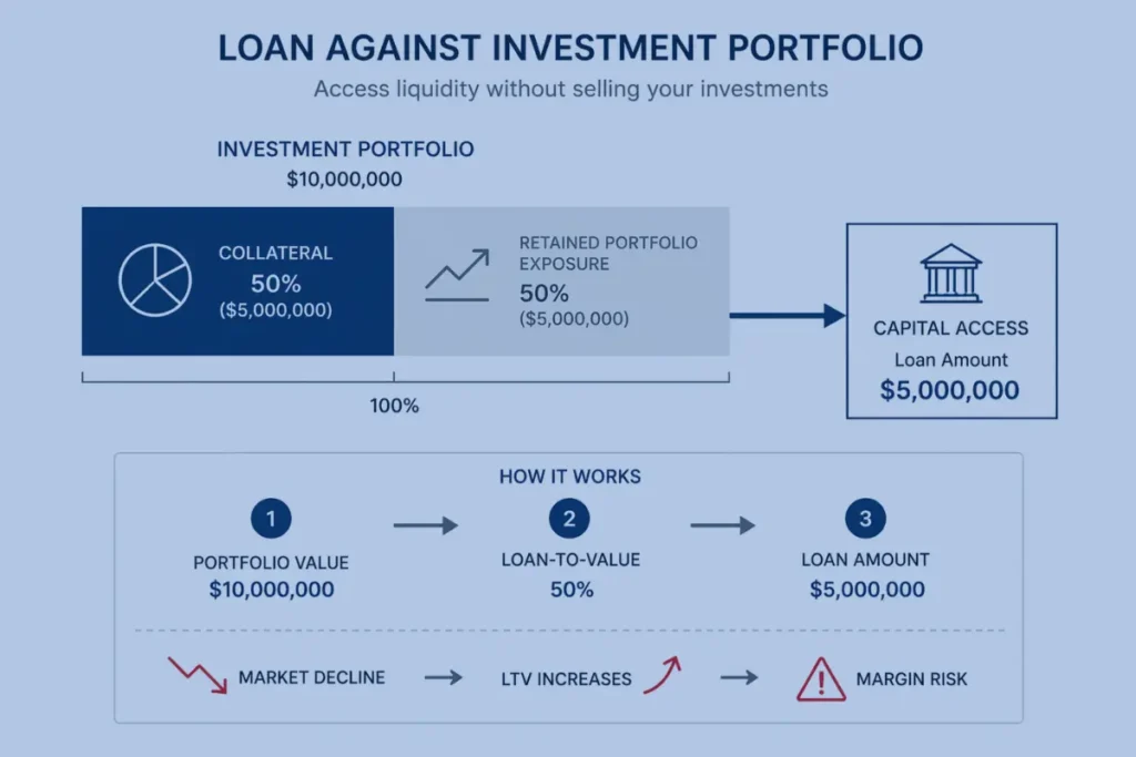 investment portfolio used as collateral to access liquidity without selling assets
