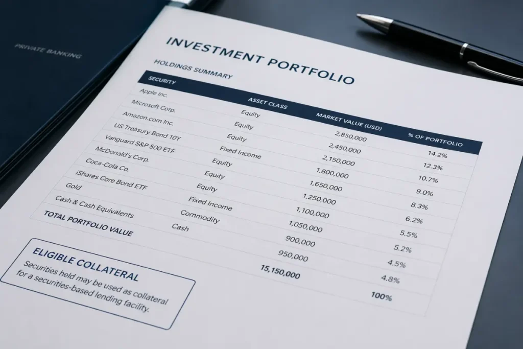securities based lending structure showing balance between liquidity access and market risk exposure
