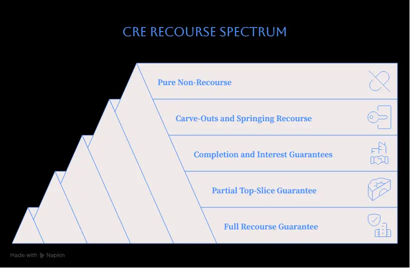 Recourse vs non recourse loans spectrum in commercial real estate from full guarantee to pure non-recourse